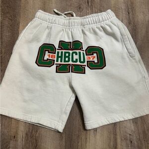 HBCU Cross Colours Graphic Men's Athletic Shorts - White